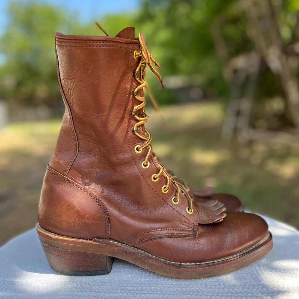 Men’s Western Work Leather Nitro Boots Brown 6.5
